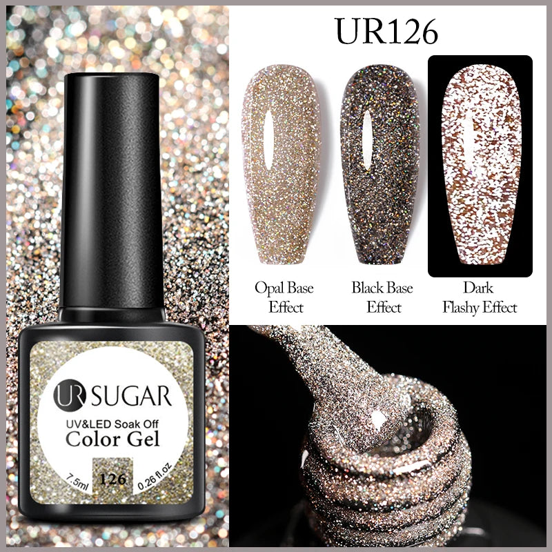 SUGAR Reflective Glitter Nail Gel -  Glowcella