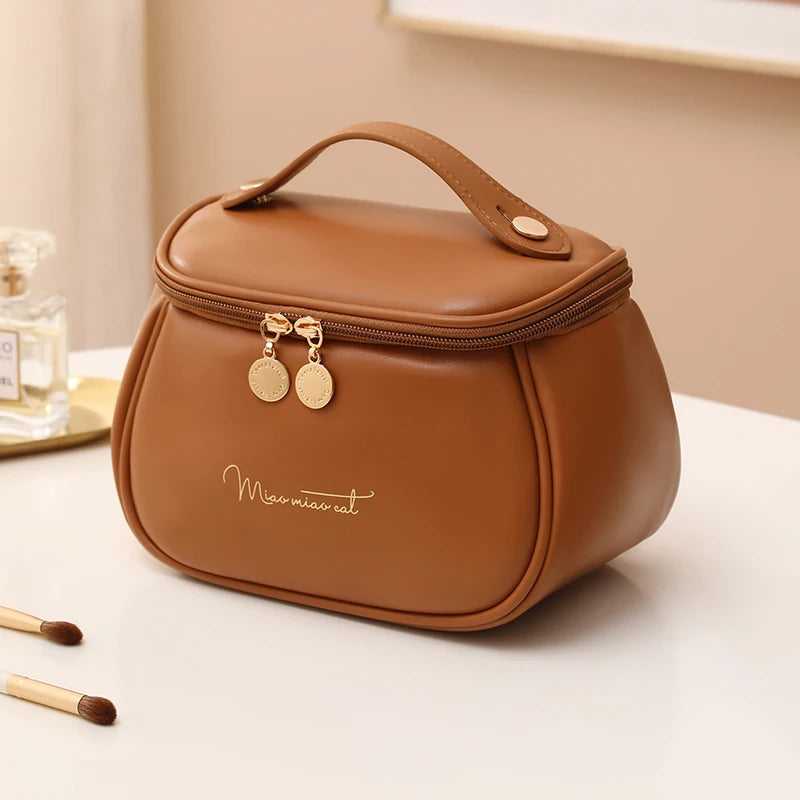 PU Leather Waterproof Cosmetic Bag -  Glowcella