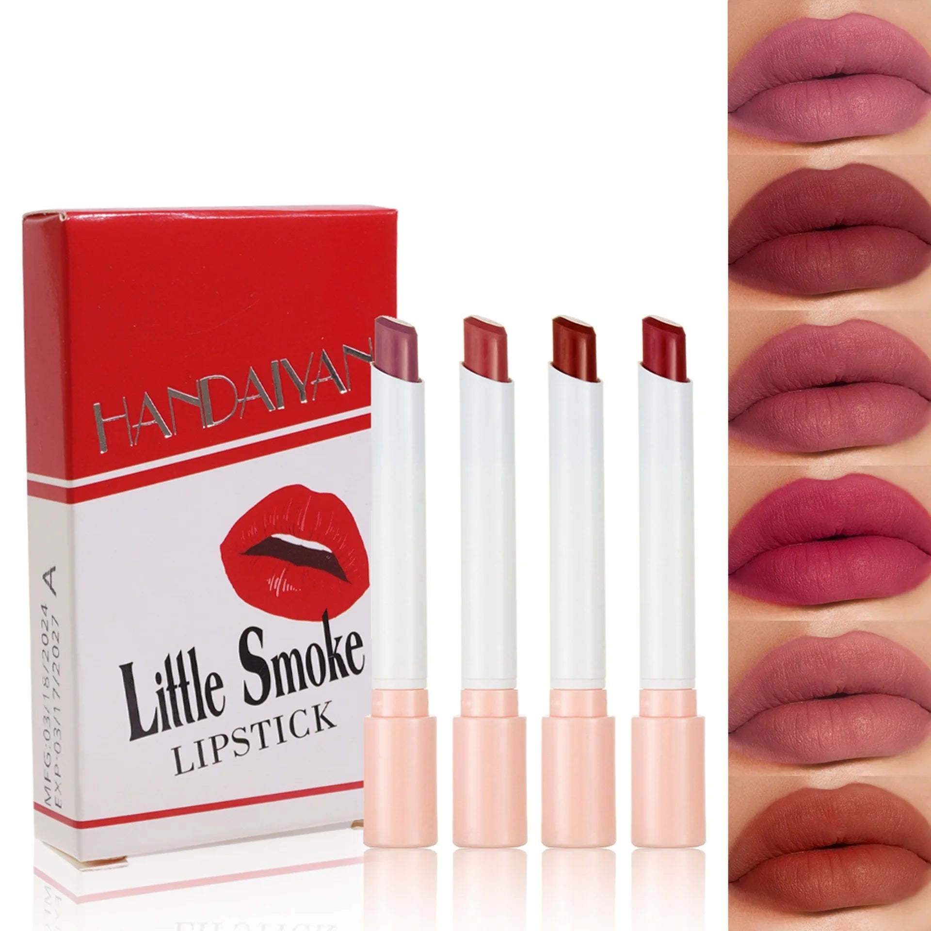 4PCS/Set Creative Cigarette Velvet Long Lasting Lipstick -  Glowcella