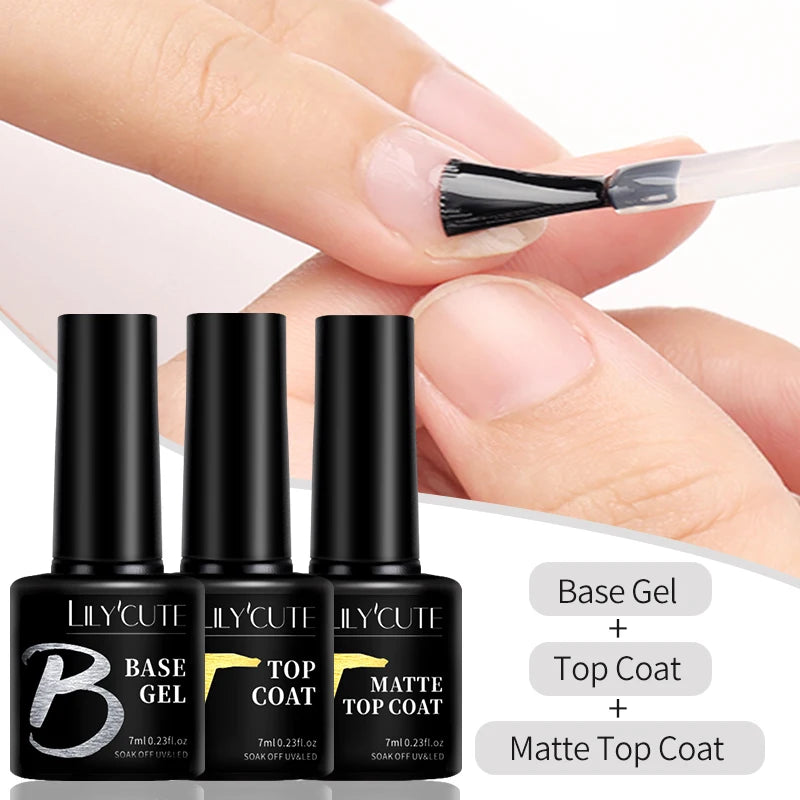 Base Top Coat UV Gel Nail Polish -  Glowcella