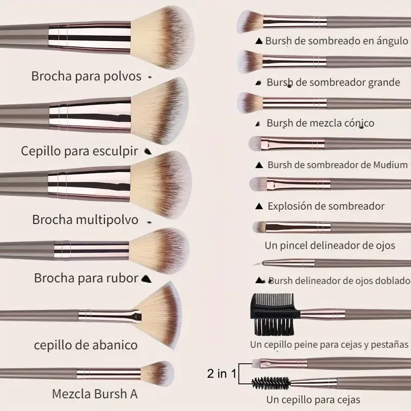 Complete Professional Make Up Brush Set -  Glowcella