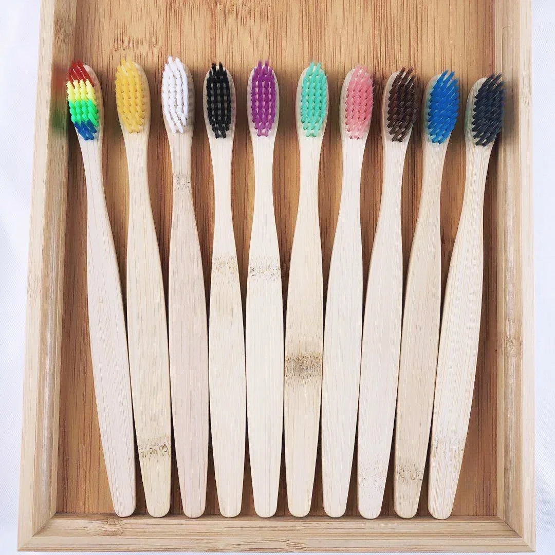 Natural Bamboo Soft Bristle Toothbrush -  Glowcella