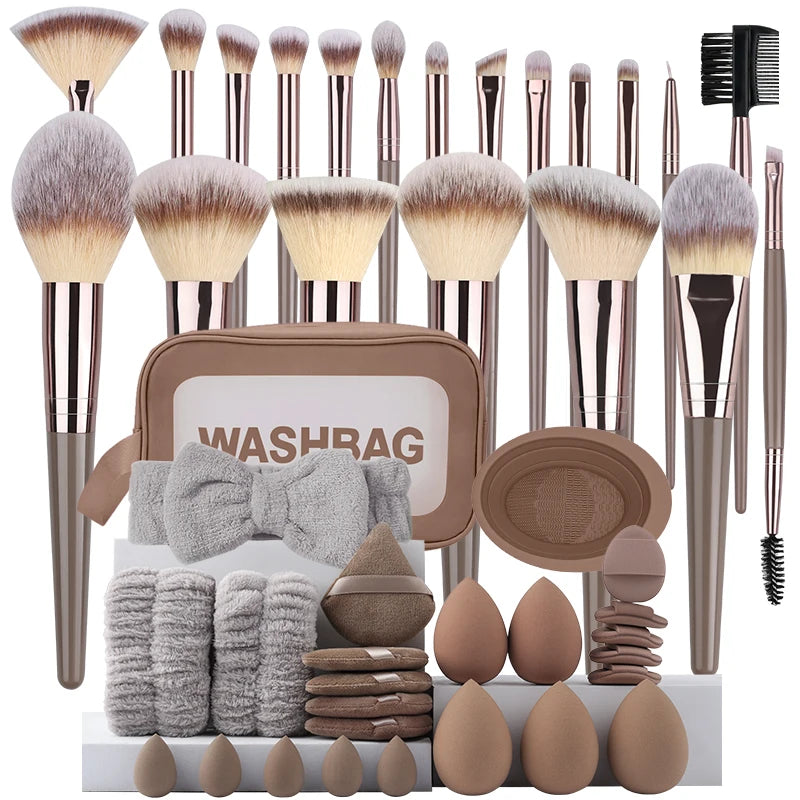 Complete Professional Make Up Brush Set -  Glowcella