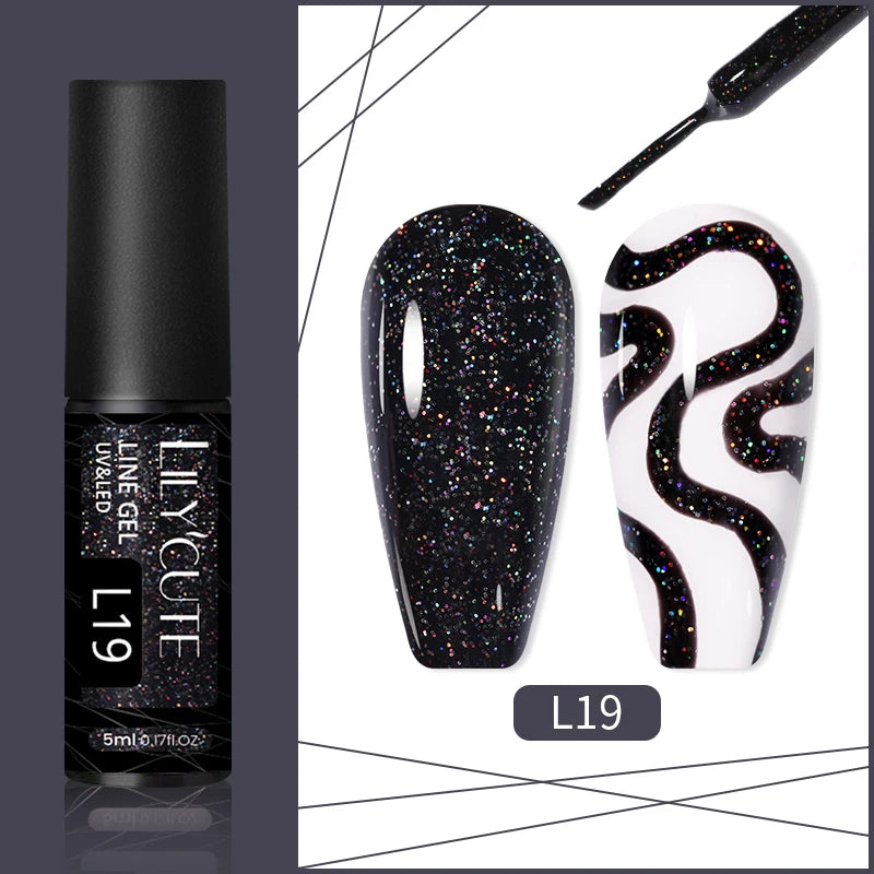 Glitter Gel Liner Nail Polish -  Glowcella