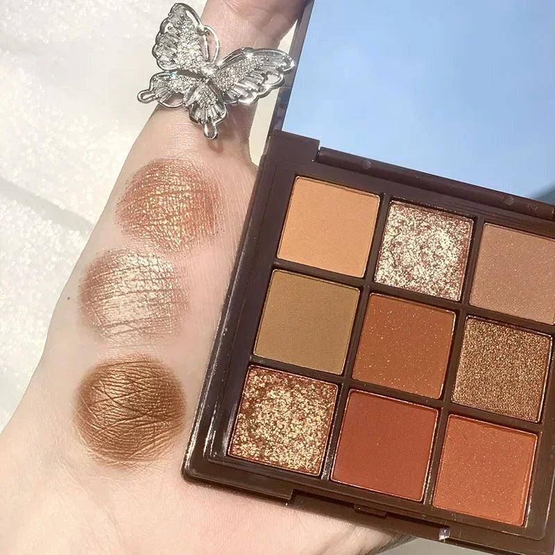 9 Colors Shining Glitter Eyeshadow Palette -  Glowcella