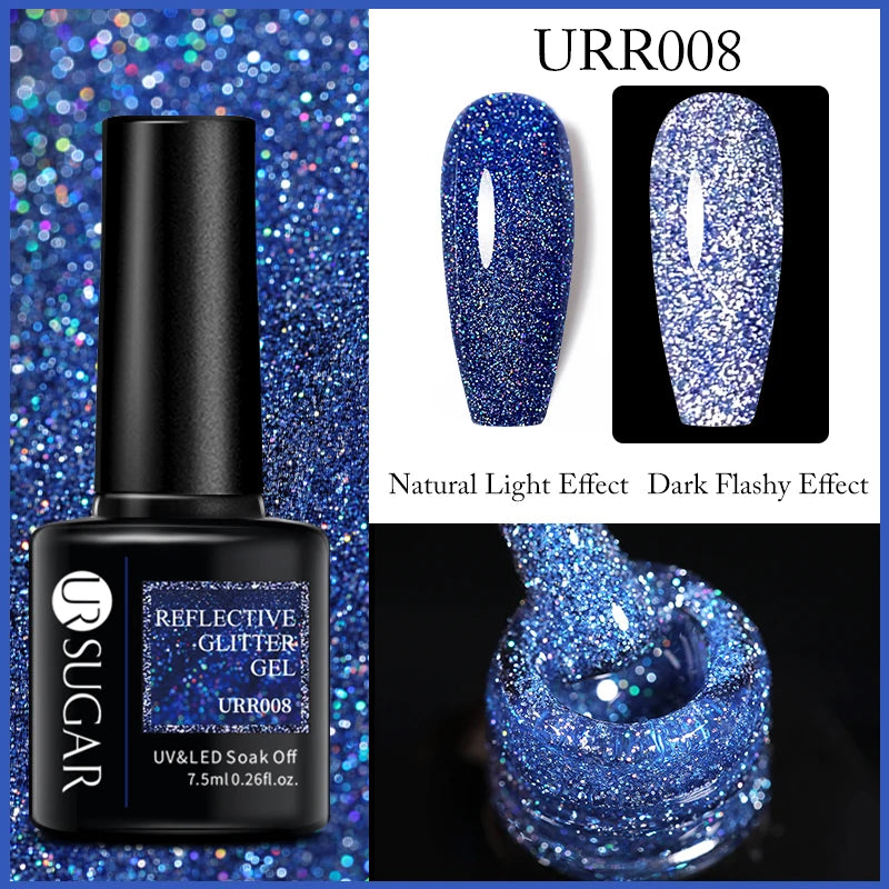 SUGAR Reflective Glitter Nail Gel -  Glowcella