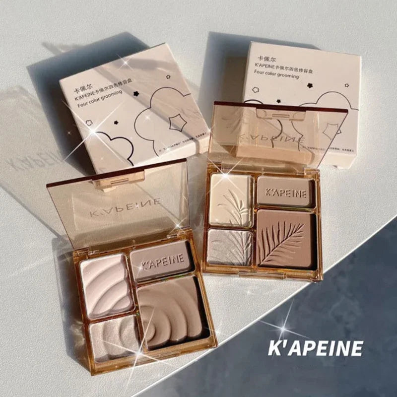 4 Color Face Highlighter Palette -  Glowcella