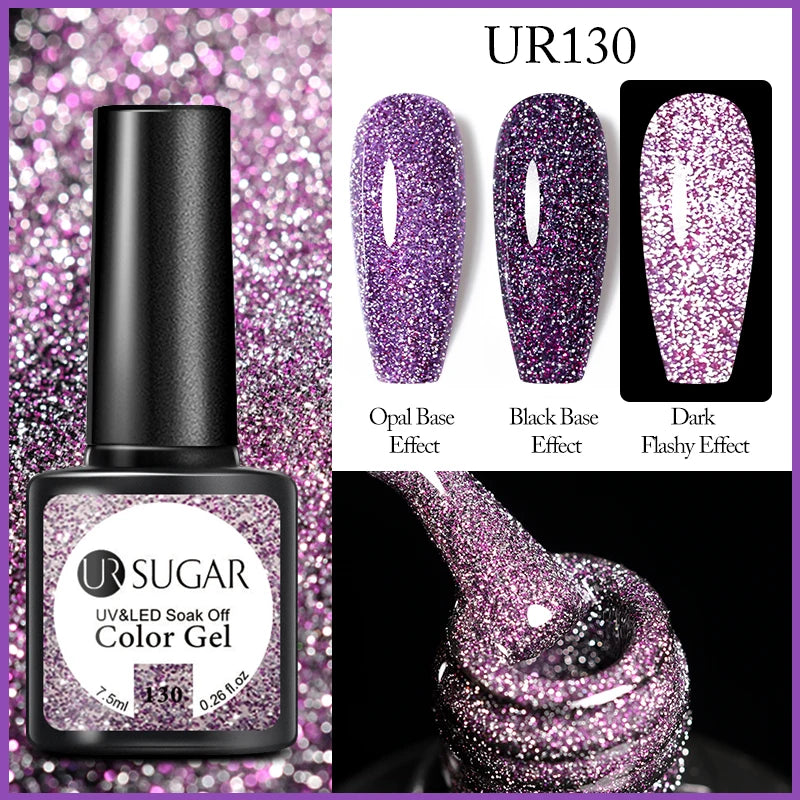 SUGAR Reflective Glitter Nail Gel -  Glowcella