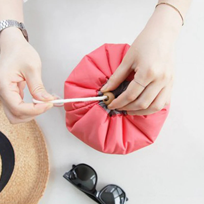 Round Waterproof Makeup Bag -  Glowcella